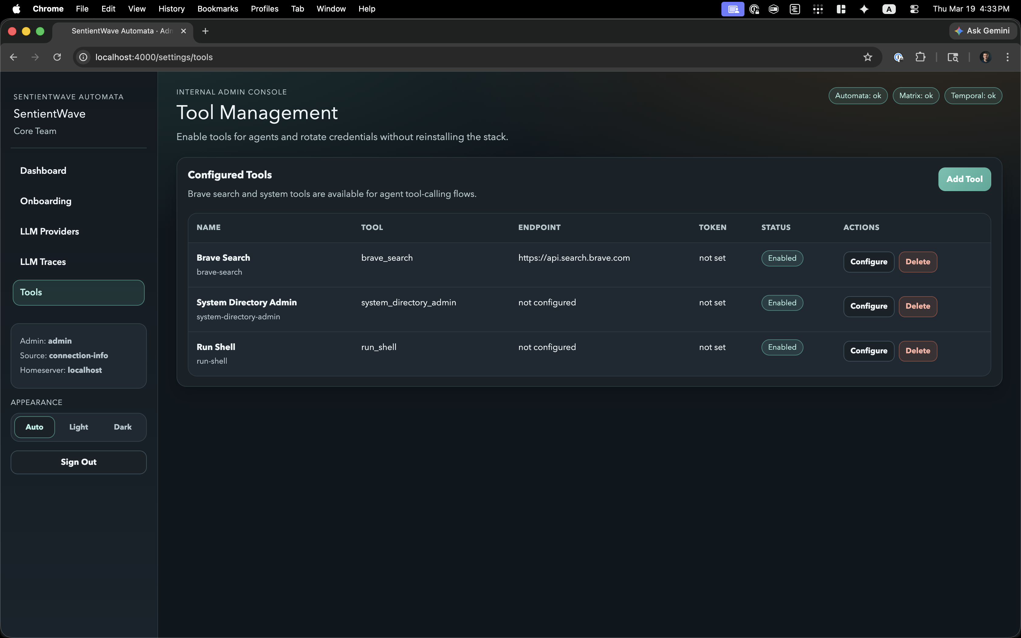 Automata Admin UI Overview