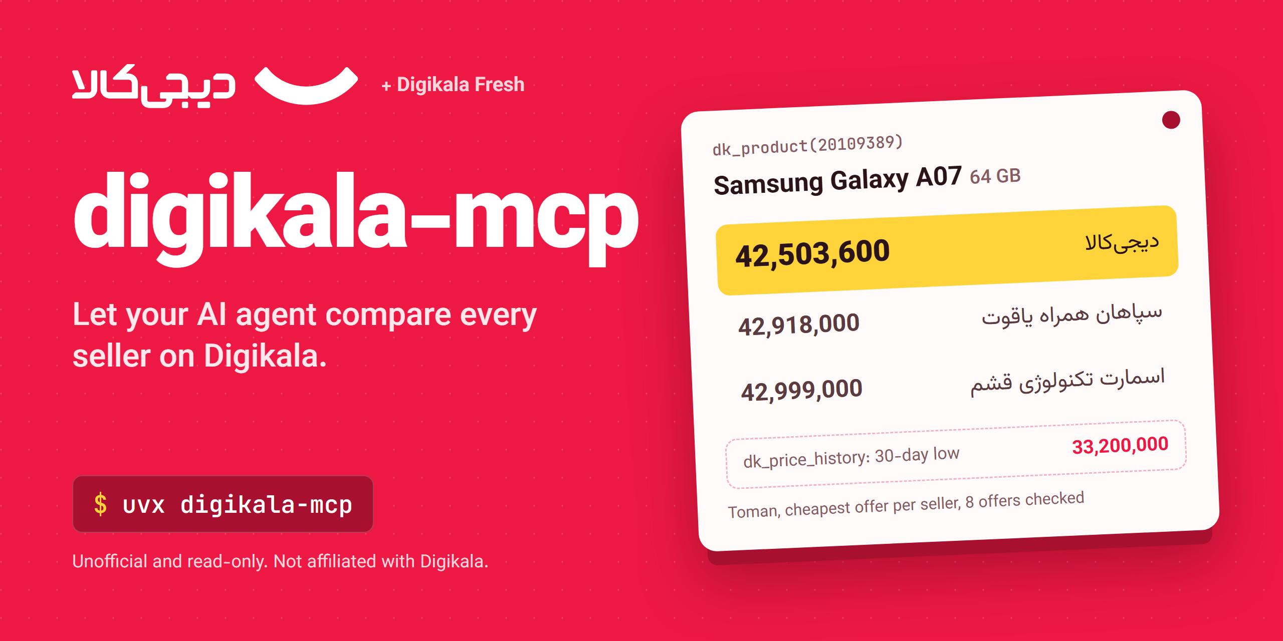 digikala-mcp: let your AI agent compare every seller on Digikala