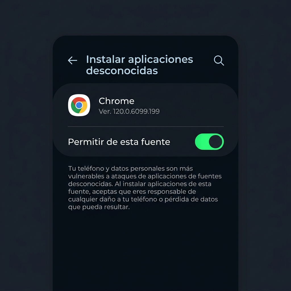 Configuración de Orígenes Desconocidos en Android
