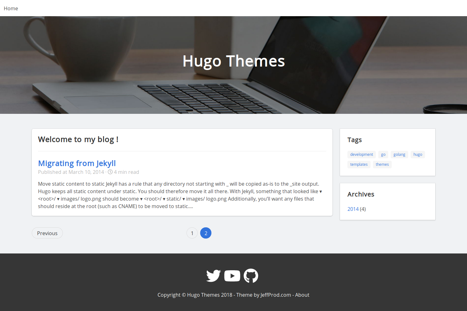 HUGO blog theme by JeffProd.com