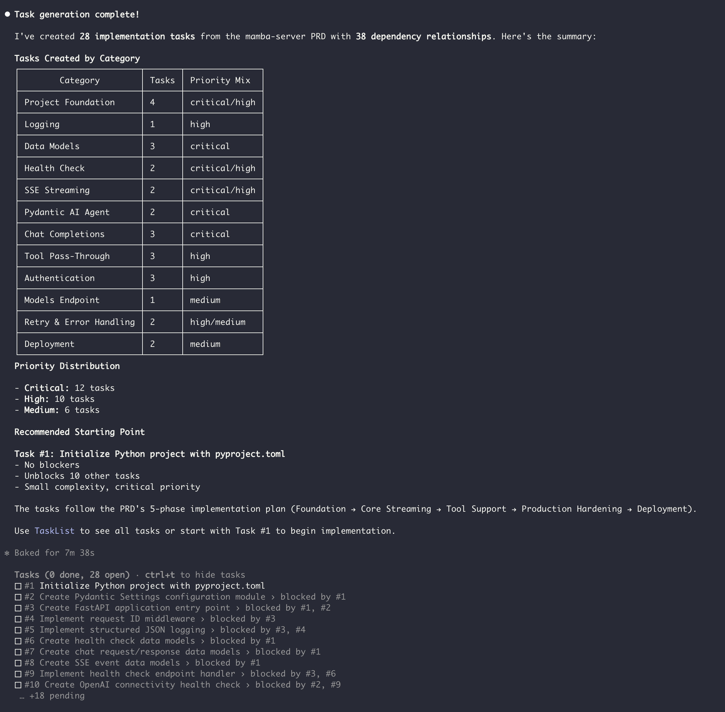 Spec Tasks