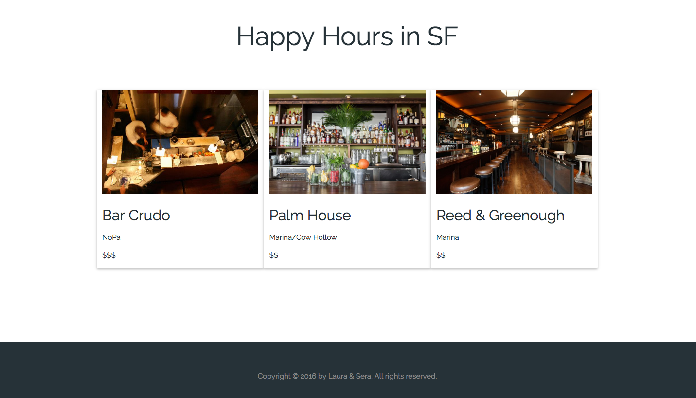 Happy Hour Listings Screenshot