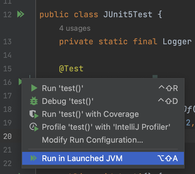 "Run in Launched JVM" new option