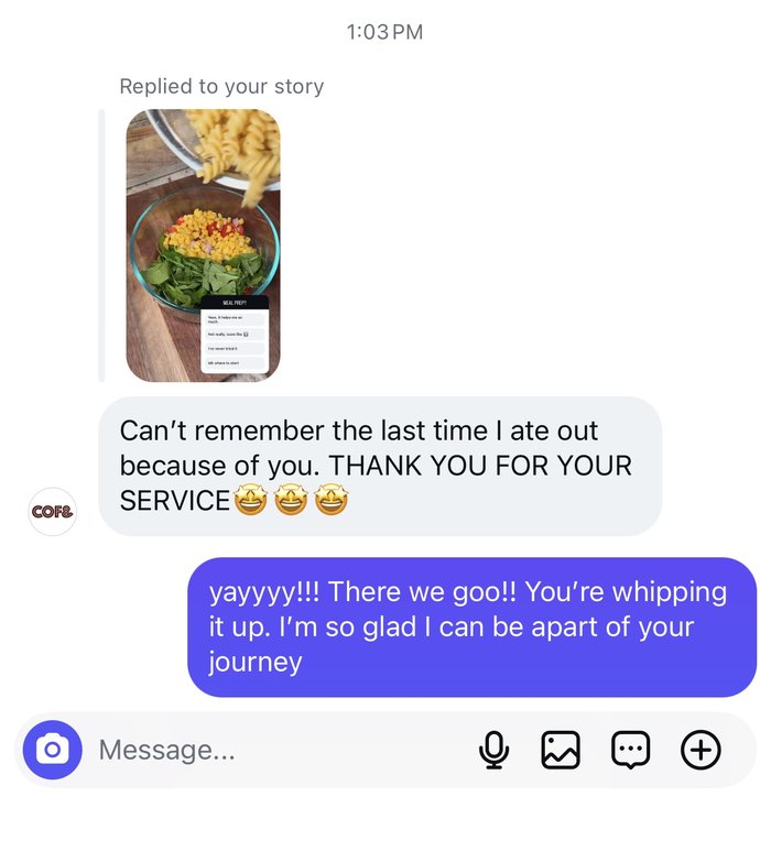 Customer message