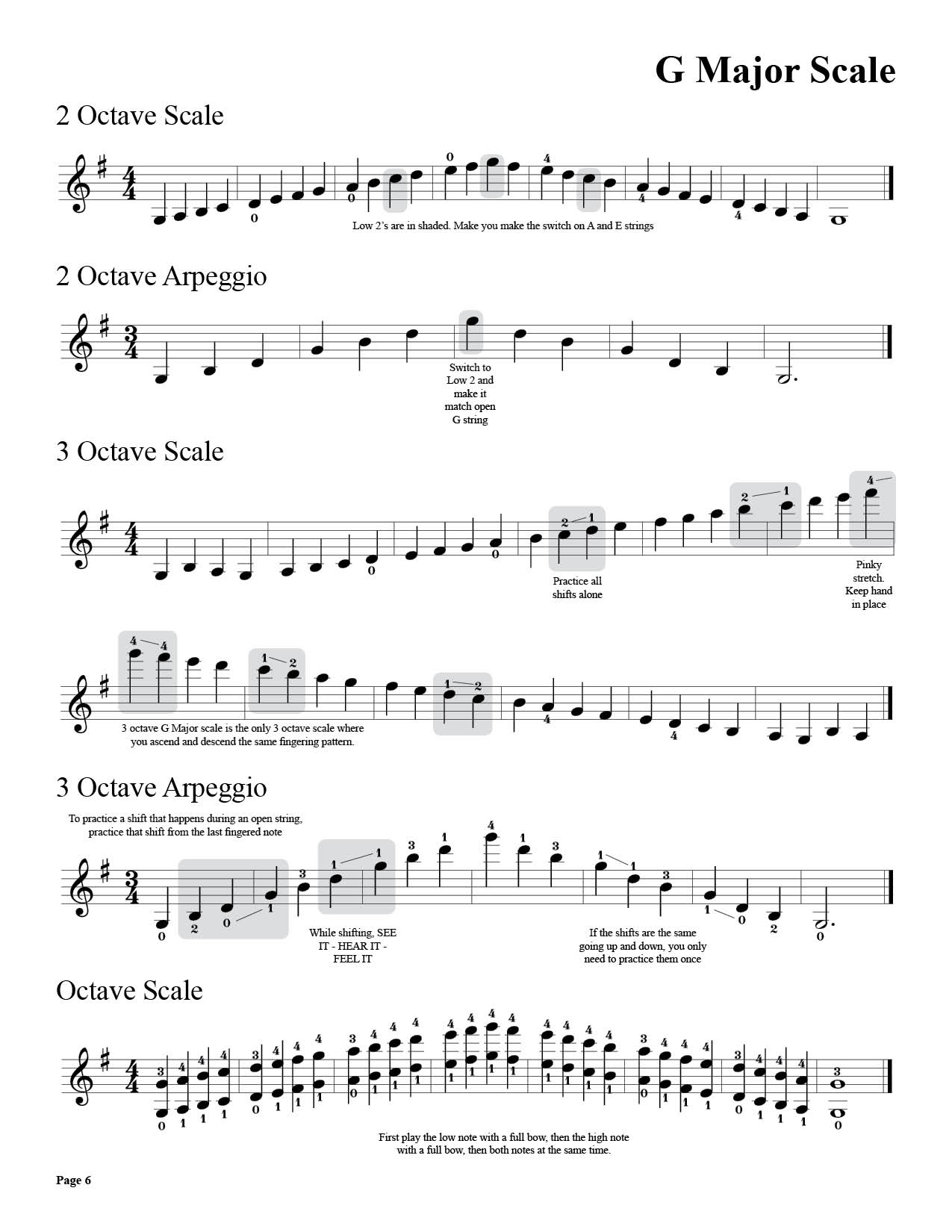 Sample of G Major Scale Arpeggio and Octave Scale