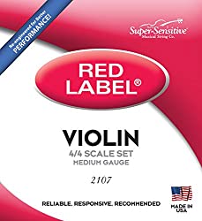 Picture of suggested strings for beginner students, Red Label.