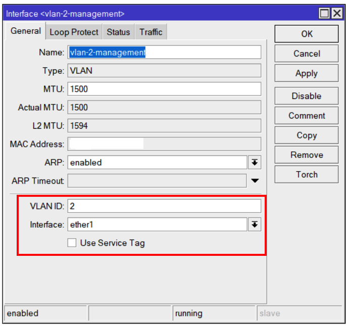 management vlan