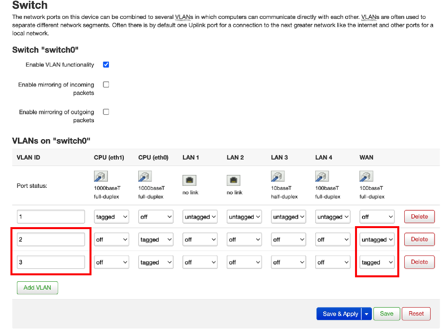 openwrt vlans