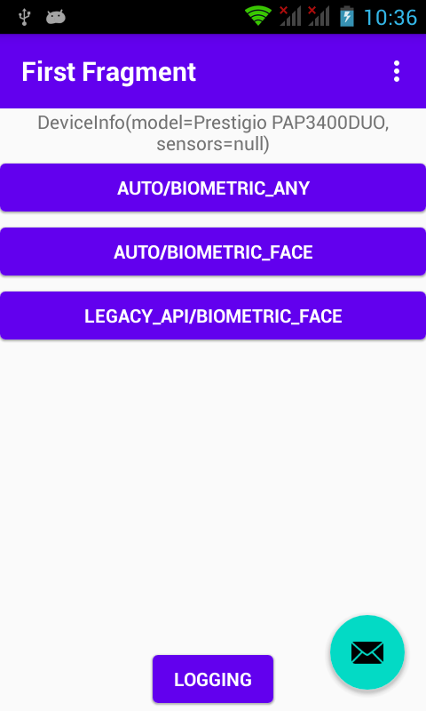 Biometric prompt on Prestigio device