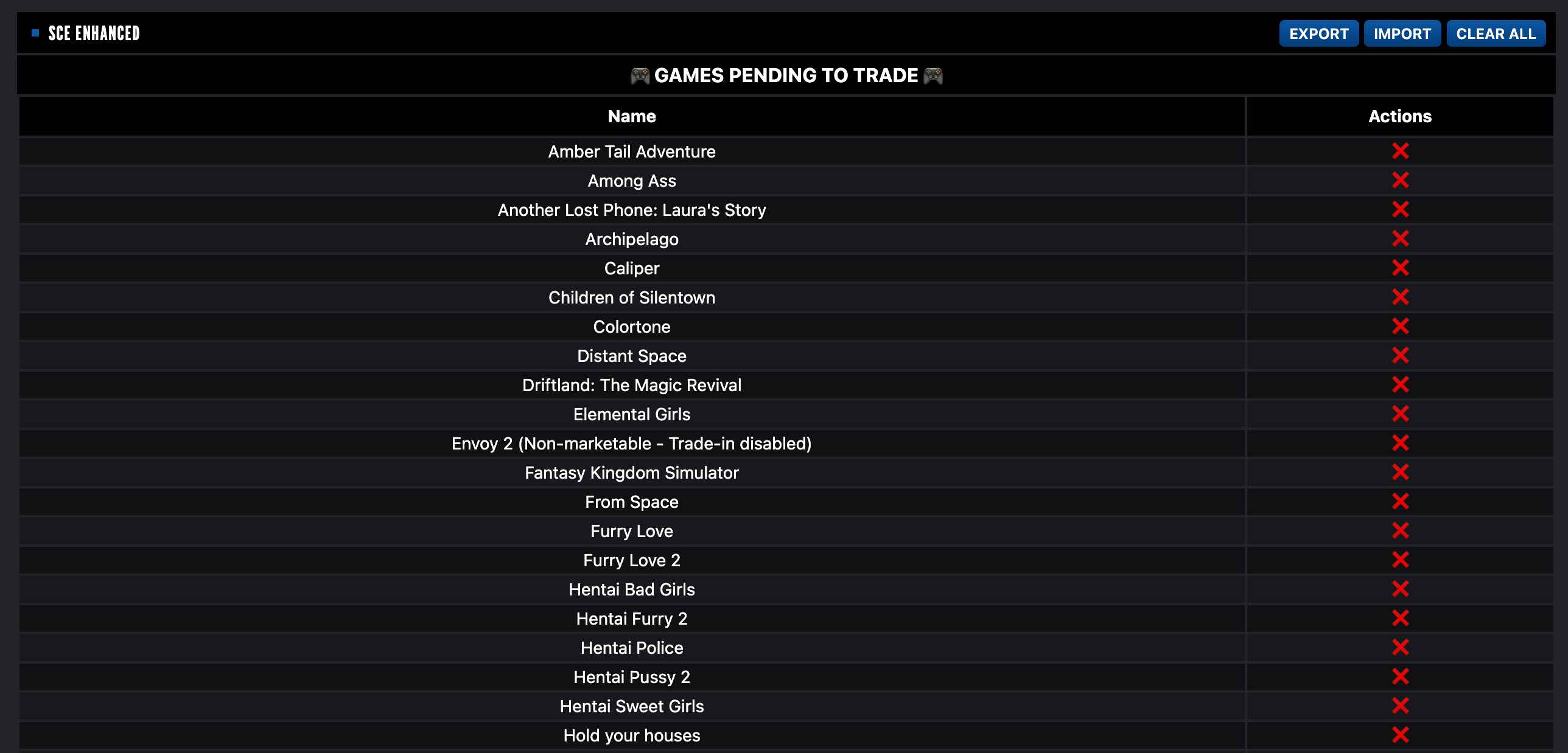 Exchange Configured List