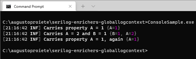 Seq showing properties from Serilog.Enrichers.GlobalLogContext