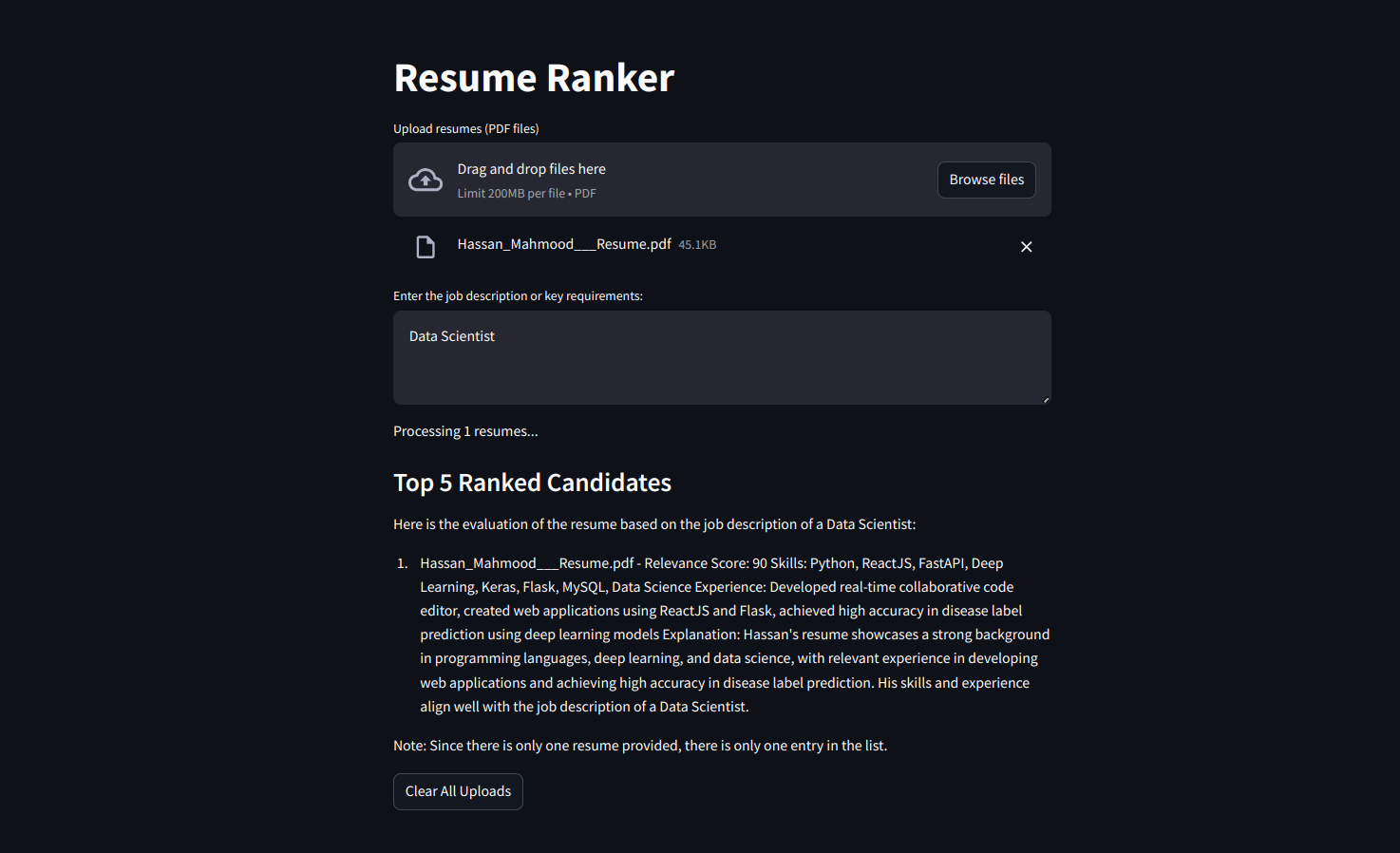 Resume Score