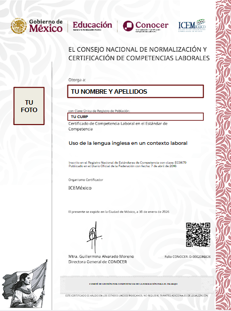 Persona certificando su inglés laboral