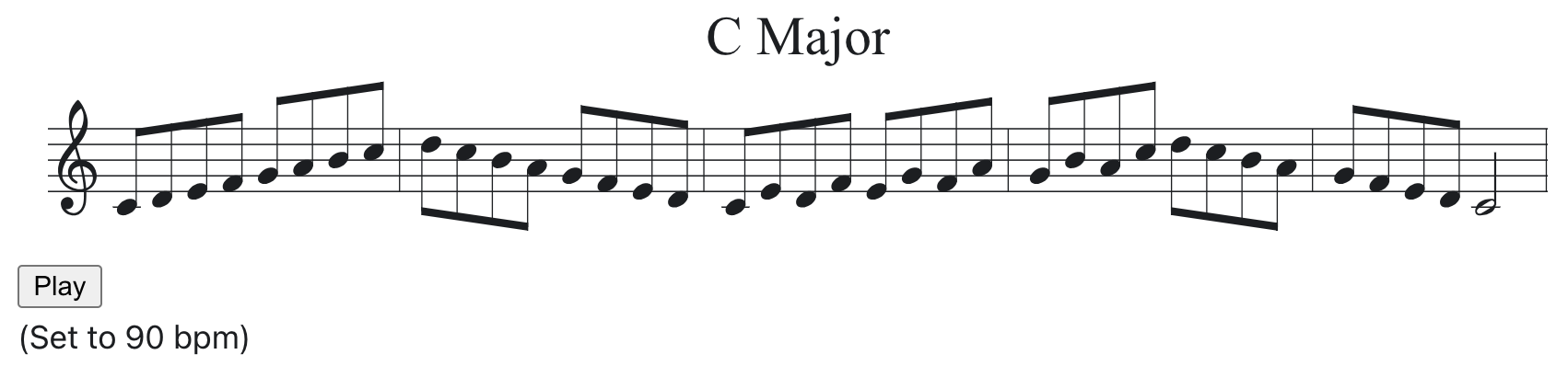 C scale notation example