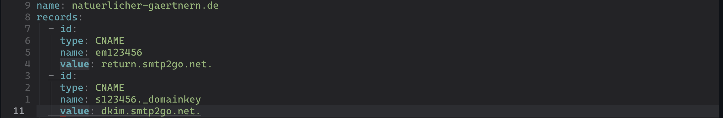 Adding records to a zone YAML file