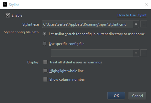 Stylint-plugin config