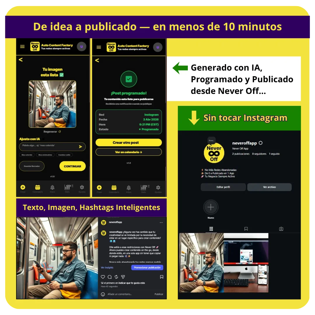 De idea a publicado en menos de 10 minutos con Never Off App