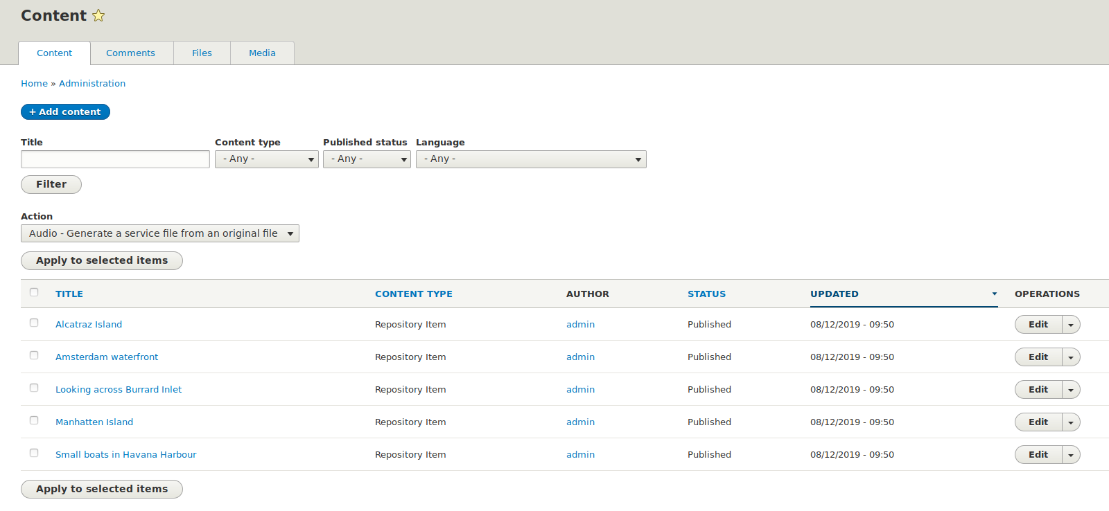 Workbench Desktop with output