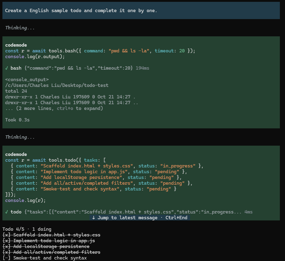pi-todo-lite:输入框上方的 Todo 表与运行中的工具调用