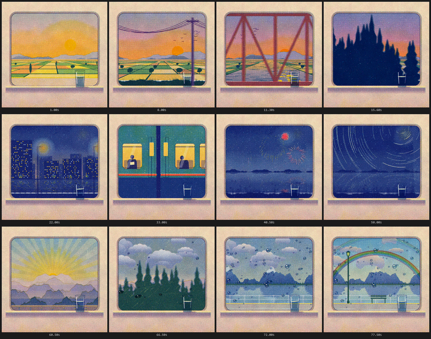 Contact sheet of the film's shots