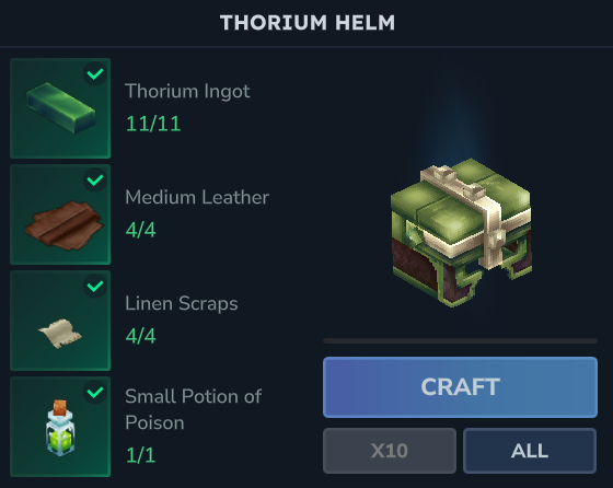 Armor Bench Thorium Head