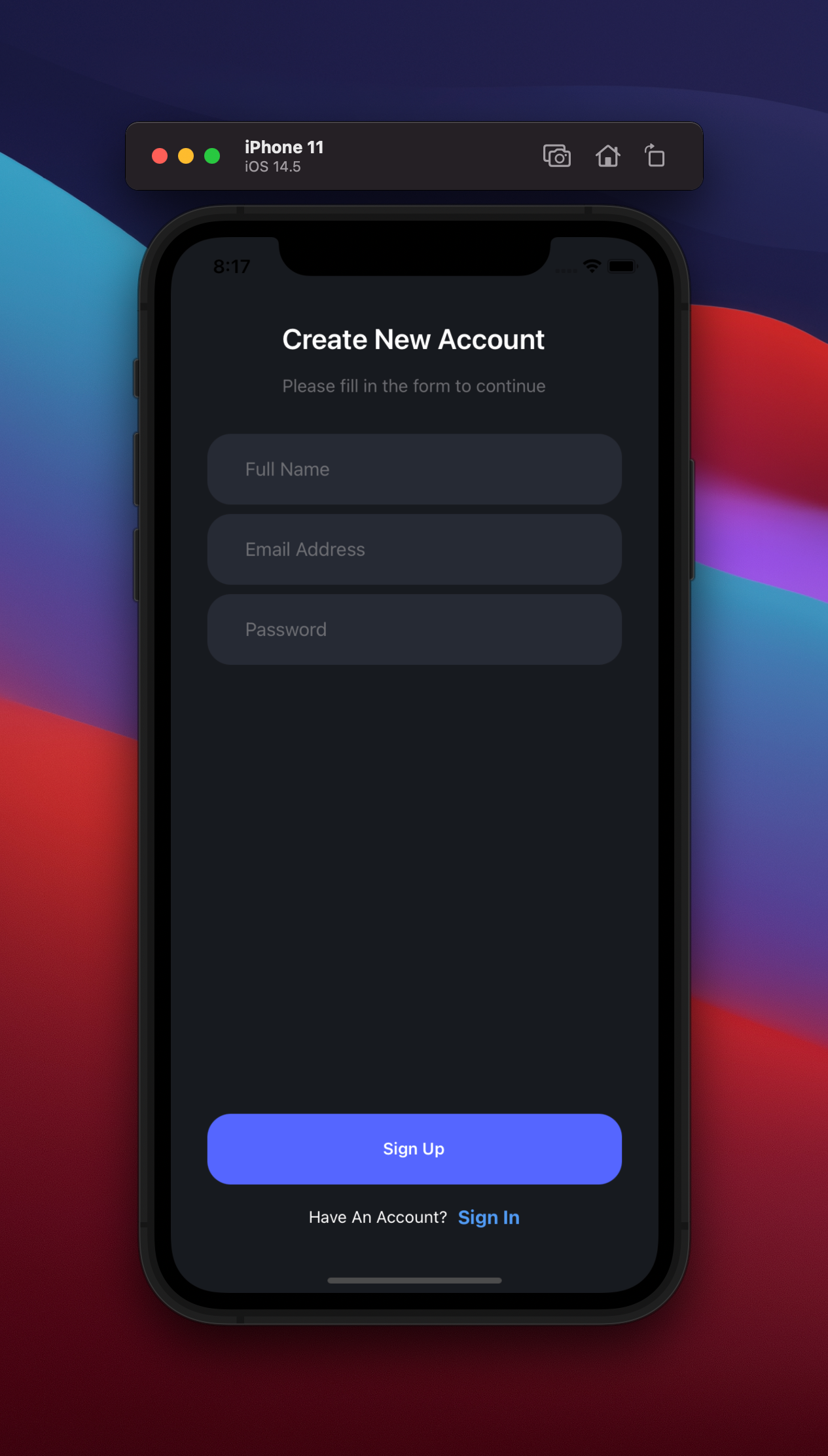 React Native Social Login Screen