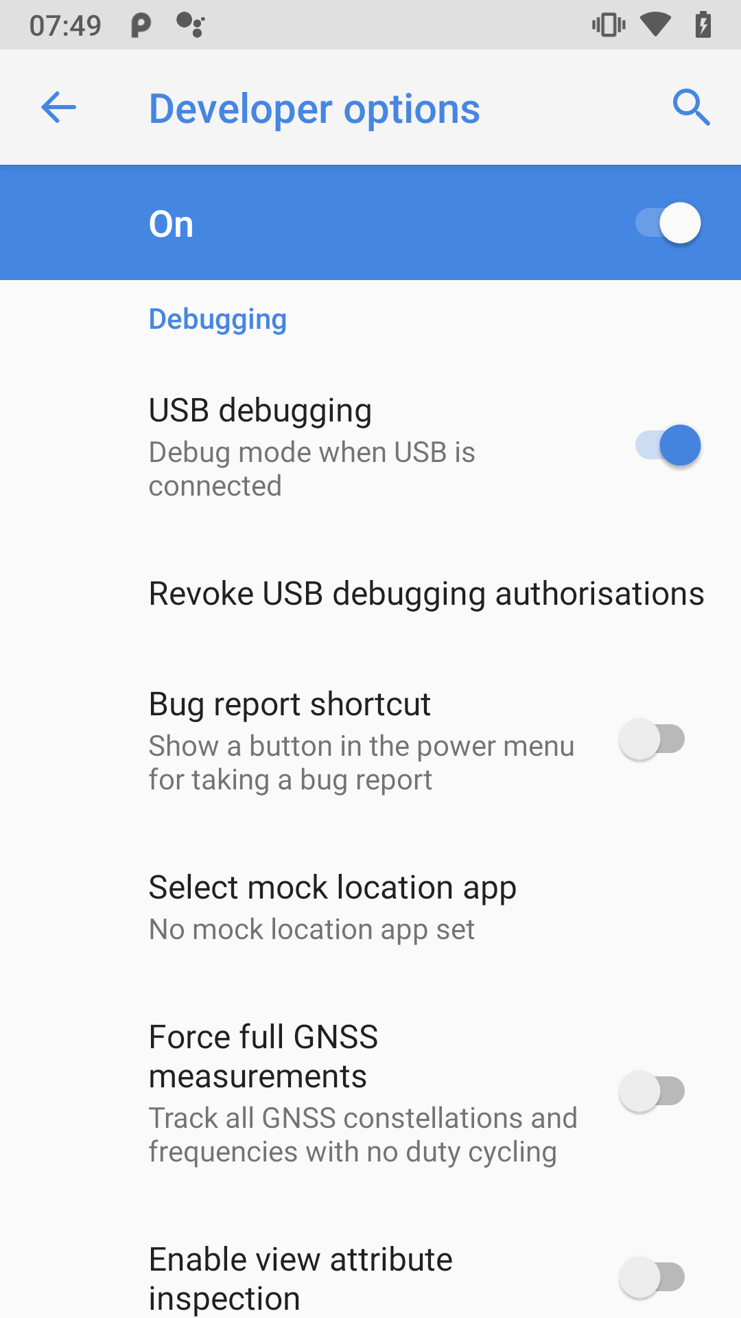 Device debug mode