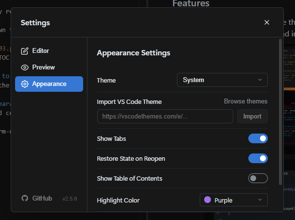 theme setting