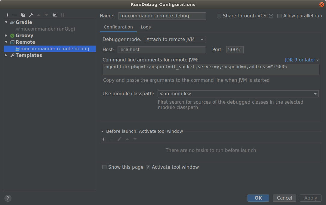 runOsgi config