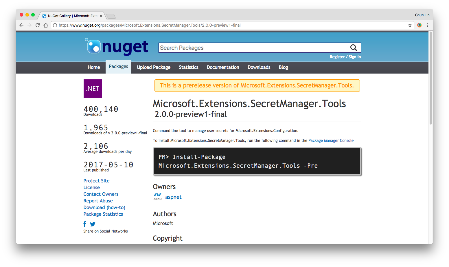 Secret Manager Tools on Nuget