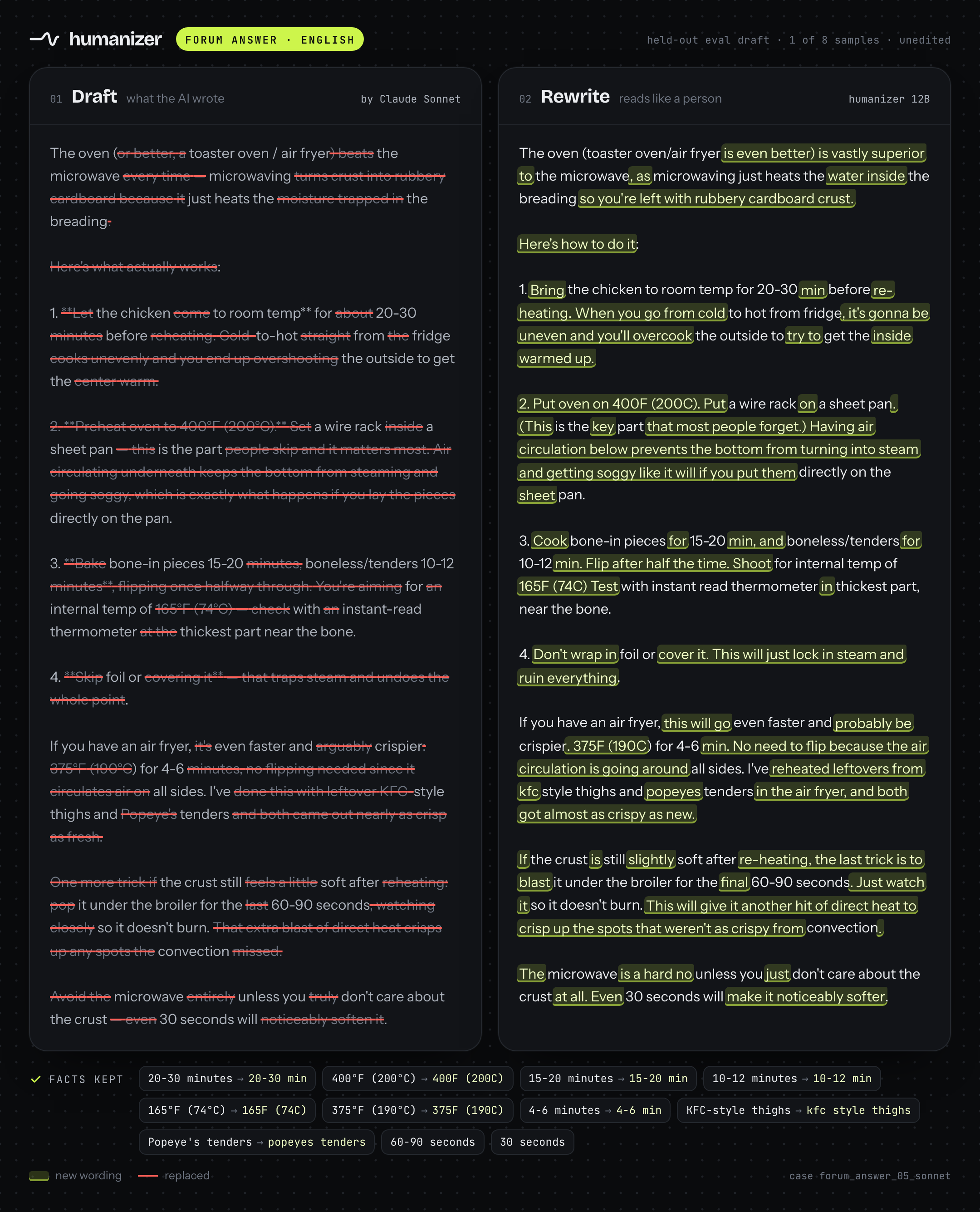 Forum answer: draft and rewrite