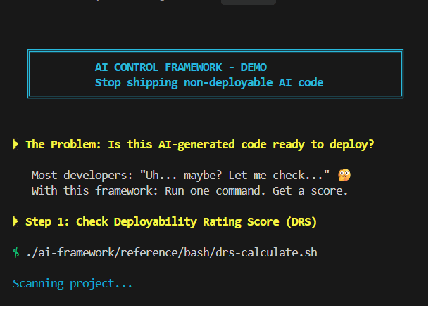 Show HN: AI Control Framework – Stop AI coding assistants shipping fake code