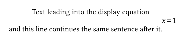 with the fix: the continuation sits flush, as it does in LaTeX