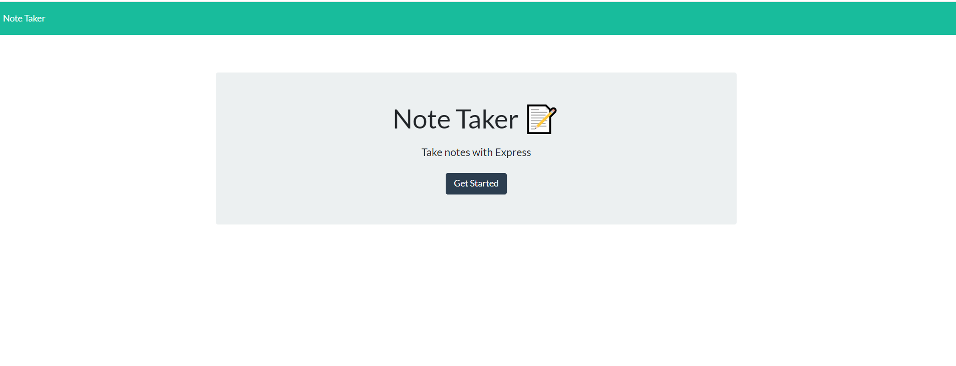 Note Taker Landing Page