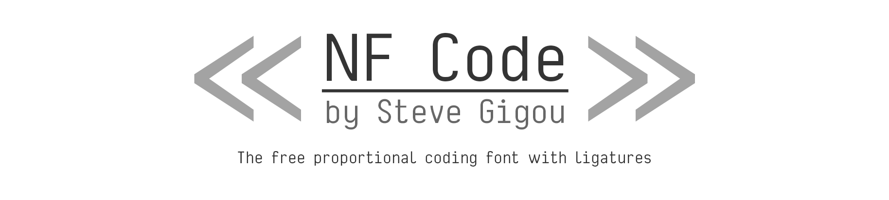 NF Code by Steve Gigou - A free proportional coding font with ligatures