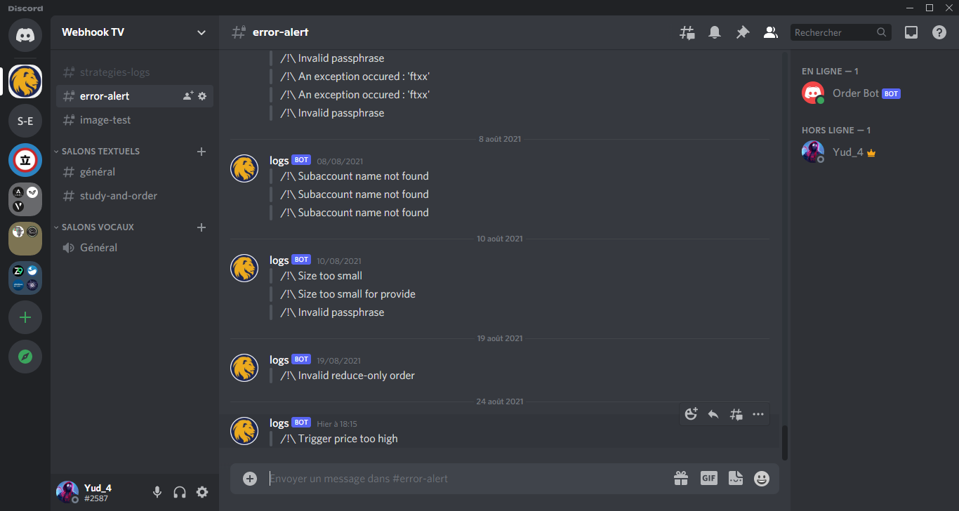 Discord Error Logs Channel