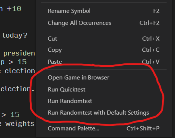 Run Tests from Context Menu