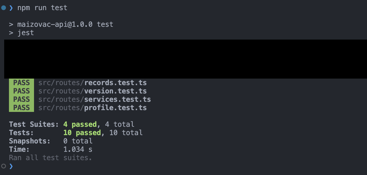 Maizovac API testing