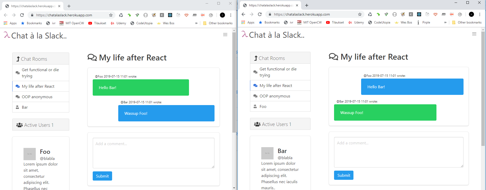 Github Sguessou Chatalaslack Small Web App Demonstrating How To Build A Web Chat App With Websockets And Clojure Script