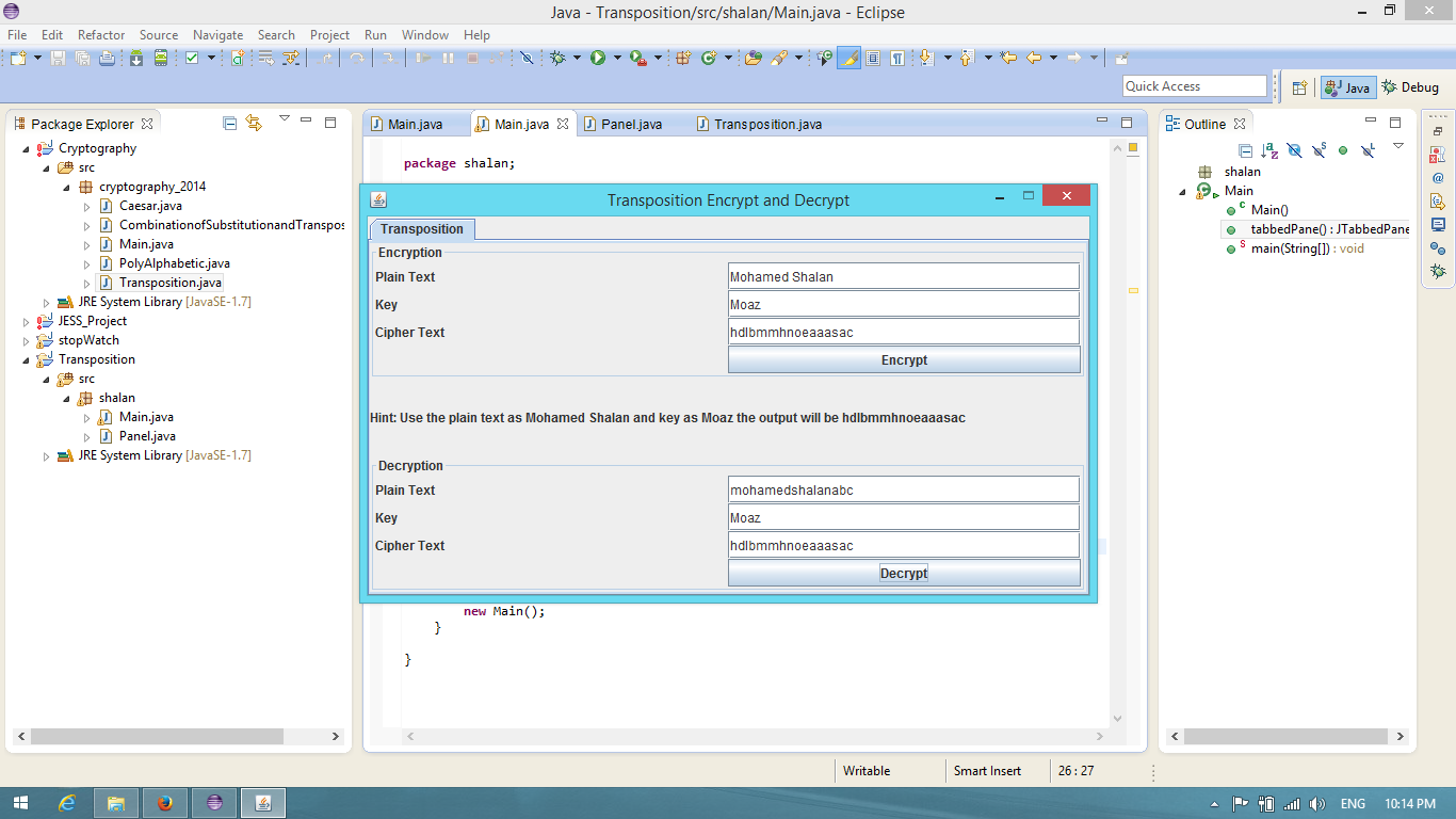 Github Sh3lan93 Columnar Transposition Java A Simple Java Gui Program That Take An Input From User From A To Z Regardless Of The If The String Is In Lowercase Or Uppercase Or