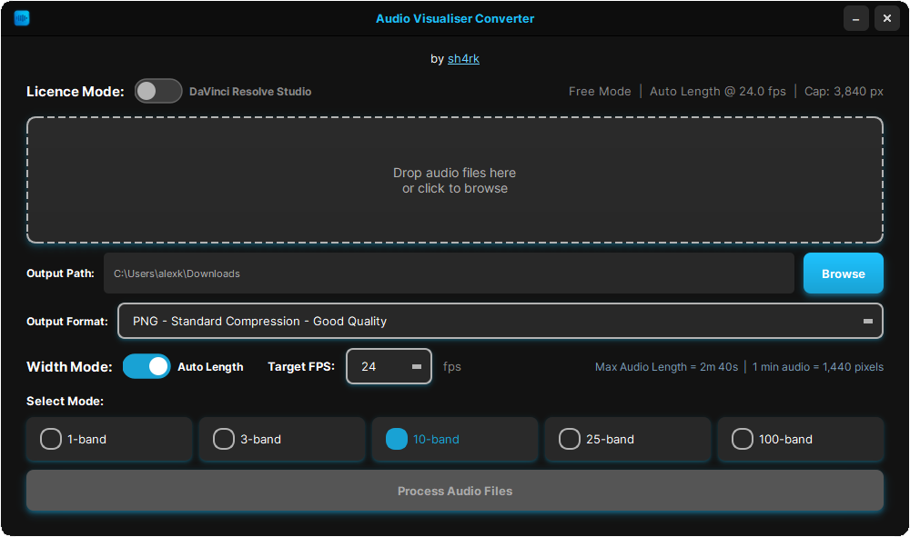 Audio Visualiser Converter UI