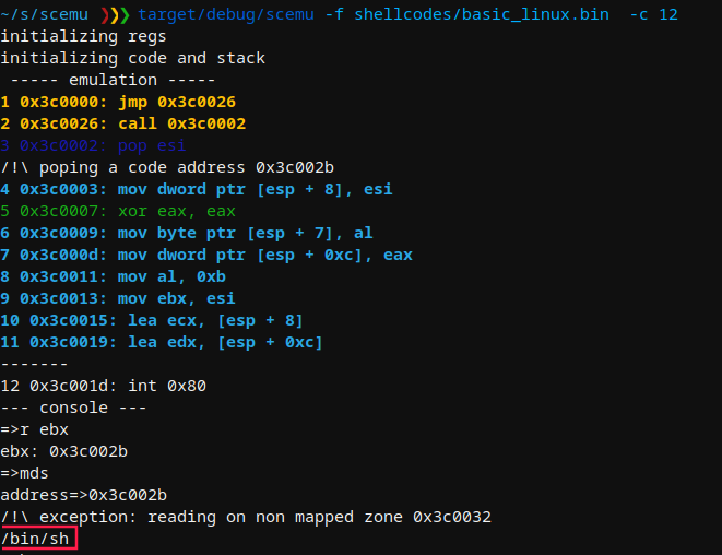 inspecting basic shellcode