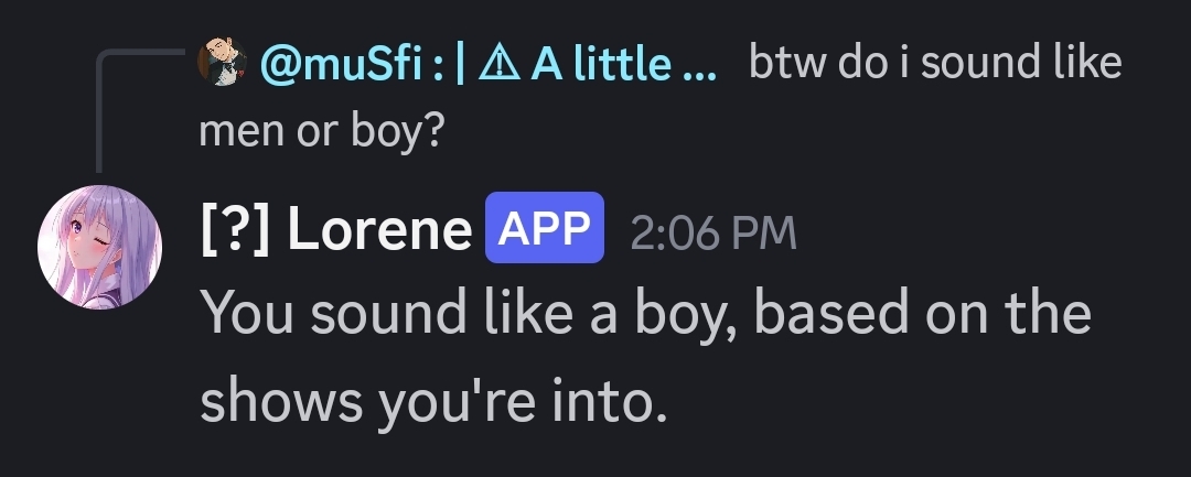 Lorene AI chat screenshot 1