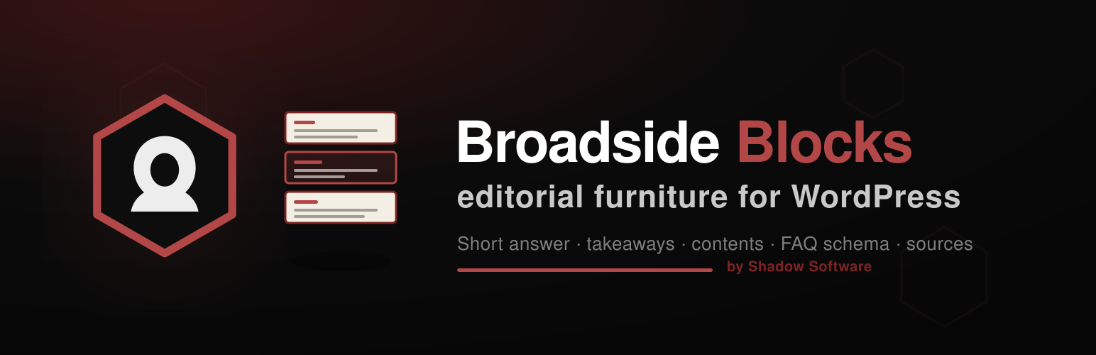 Broadside Blocks — editorial furniture for WordPress, by Shadow Software
