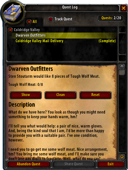 wow auto track quests