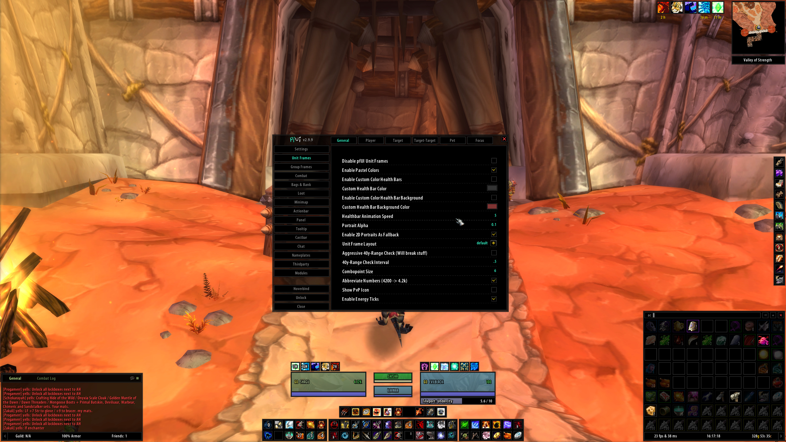 Data text elvui to chat near move how SCT +