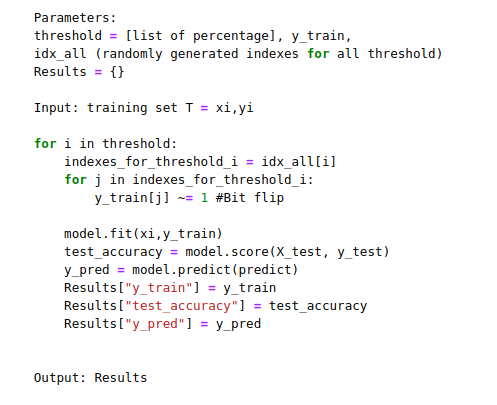 Algorithm 1 : Label Flipping