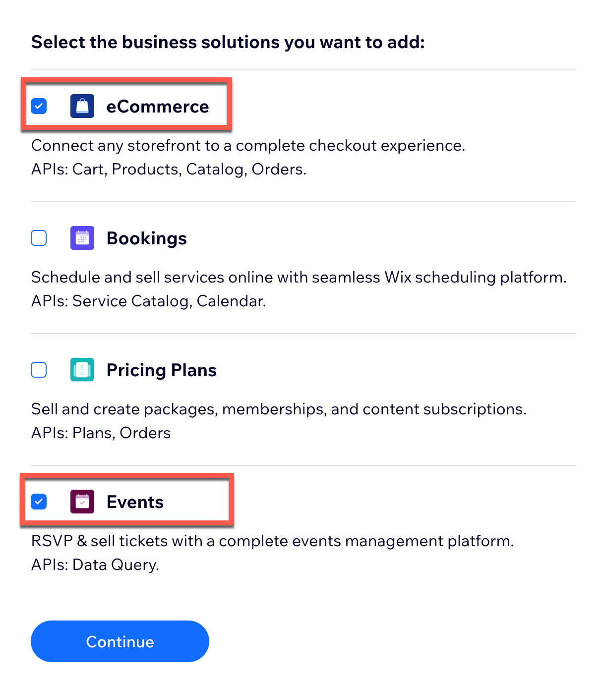 Apps Menu - select Bookings and Pricing Plans