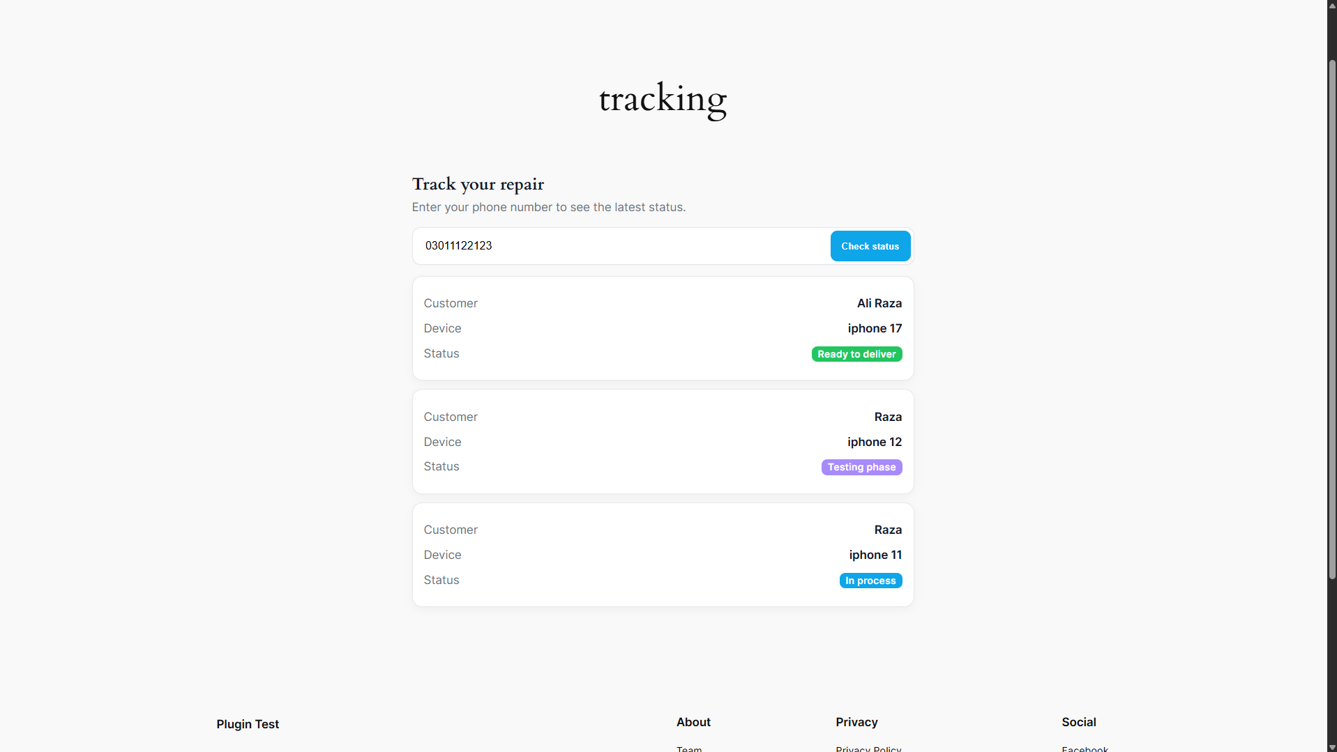 Tracking Results