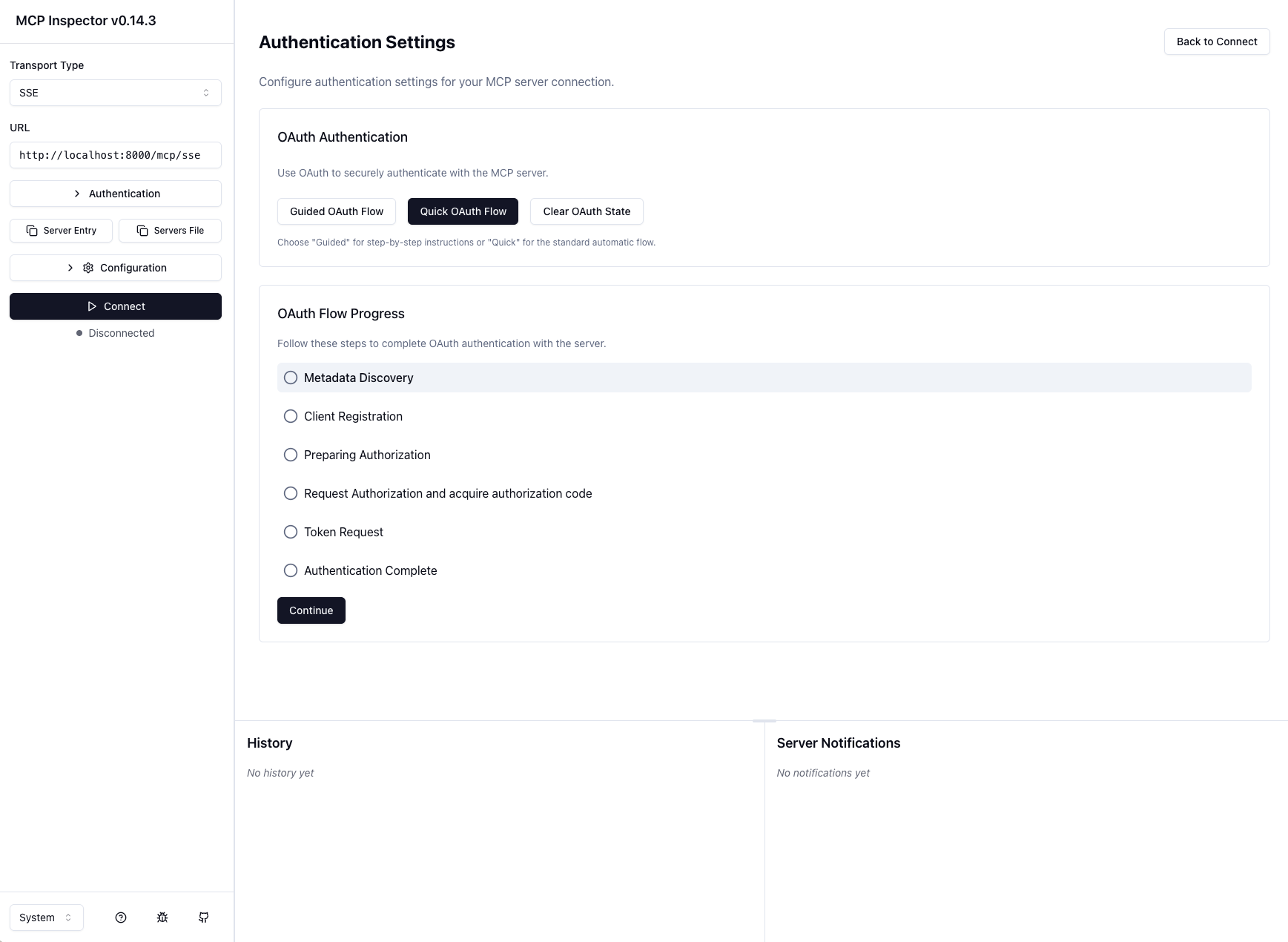Configure MCP Inspector